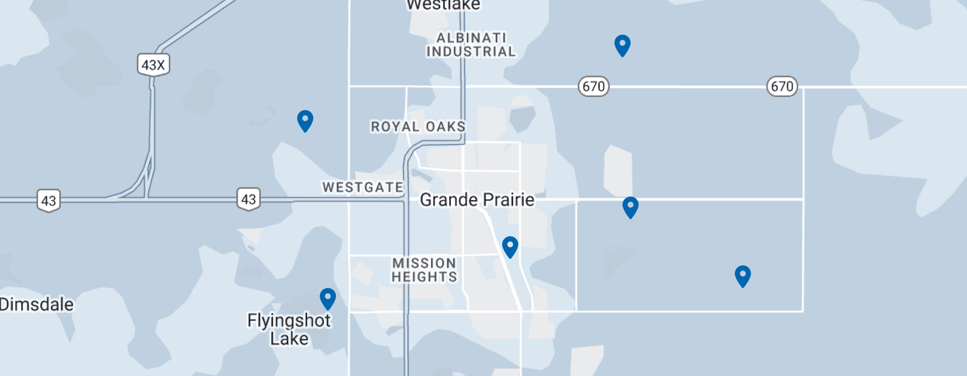 Map of billboard locations